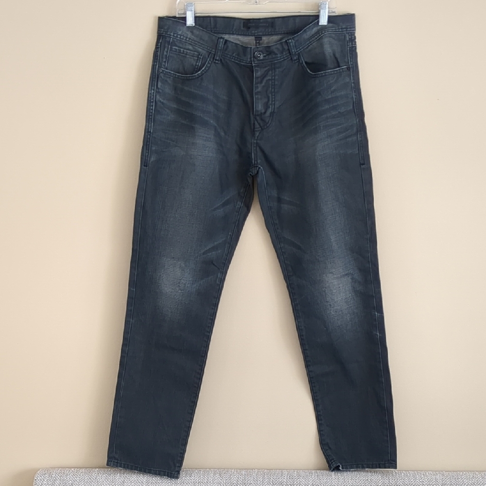 38x32 Jack & Jones Gray Grey Button Fly Jeans